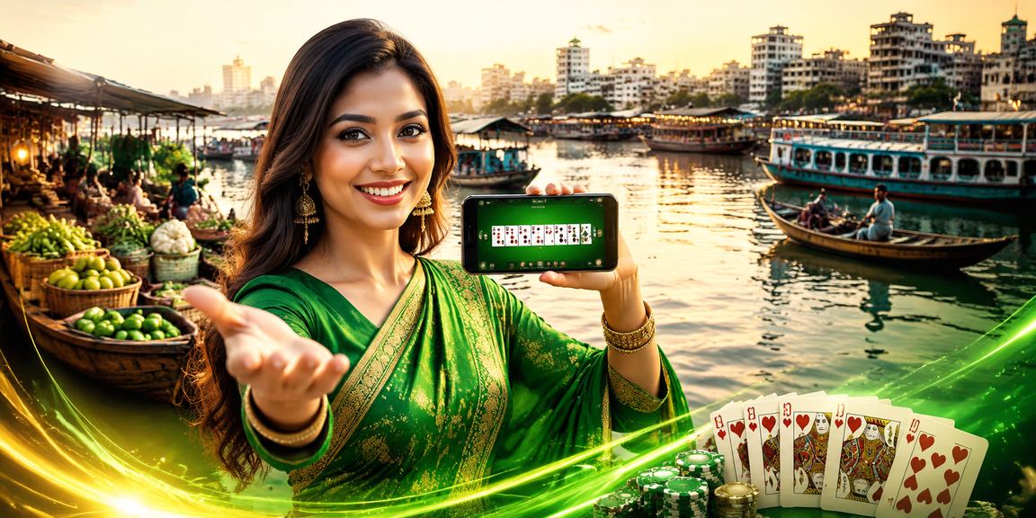 বরিশালে রামি খেলছেন একজন বাংলাদেশি নারী খেলোয়াড়