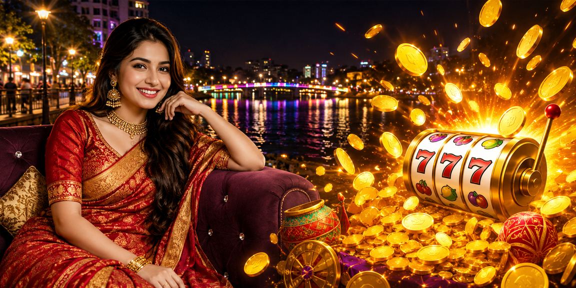 A Bangladeshi model playing slot games in Dhaka